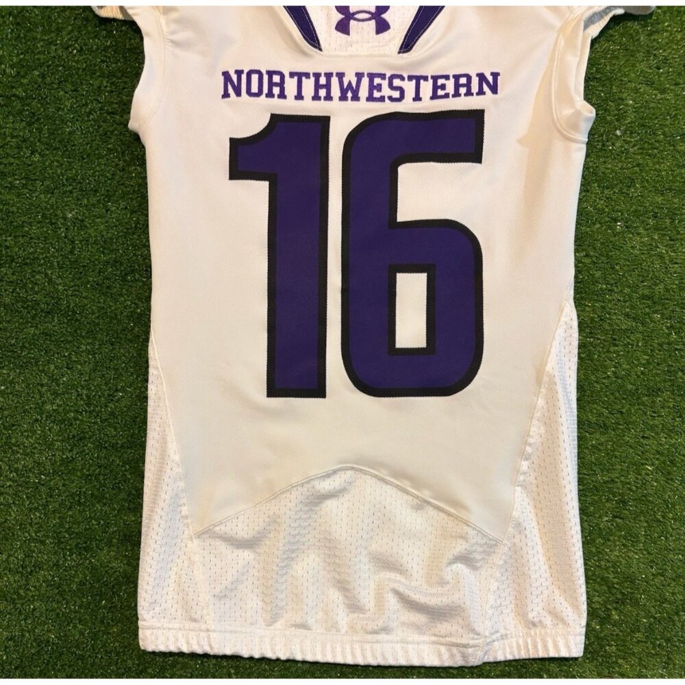 Northwestern Wildcats jersey mens medium purple white authentic Under Armour 29 - Picture 6 of 11